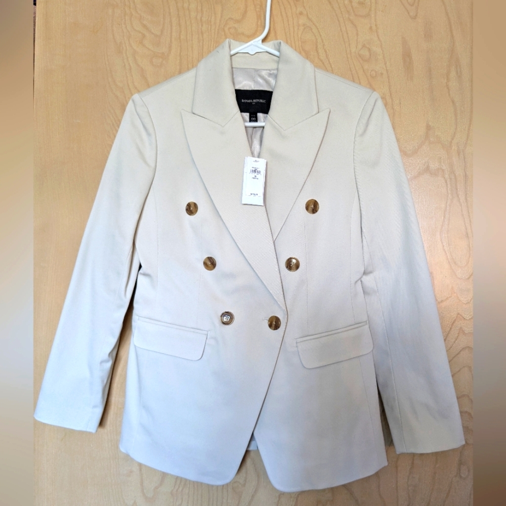 NWT Banana Republic Factory Double Breasted Blazer Sz 00 Petite